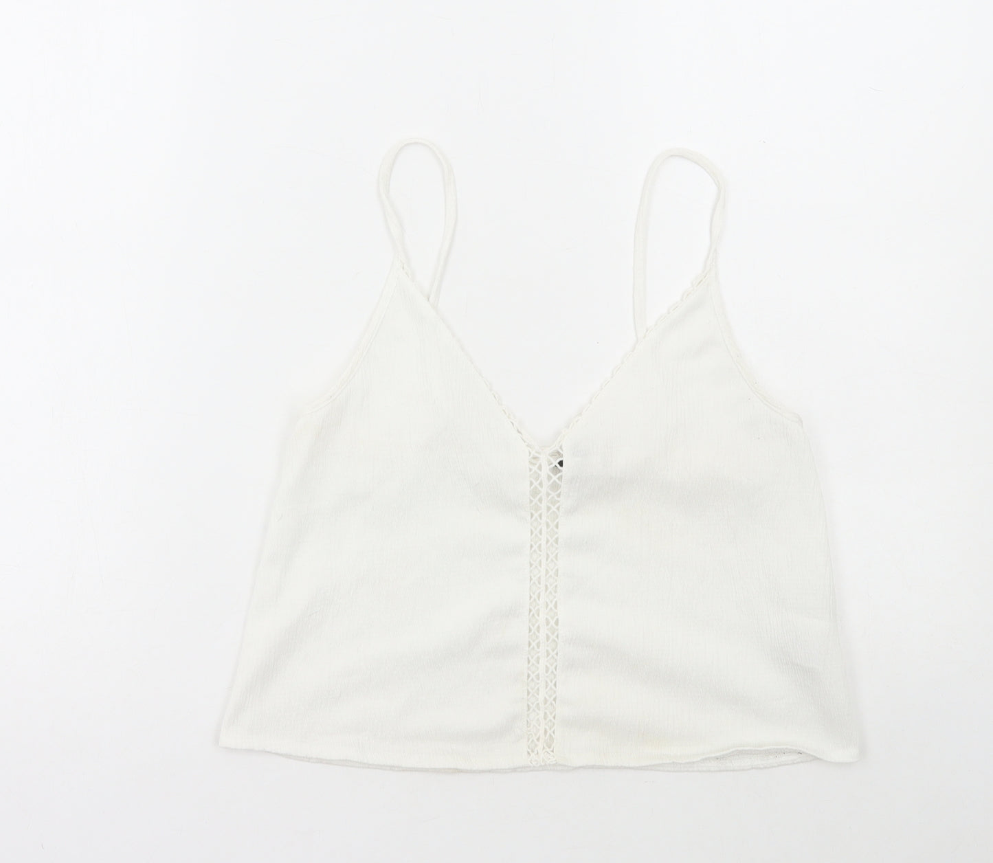 Divided by H&M Womens White Polyester Camisole Tank Size XS Scoop Neck - Lace Detail