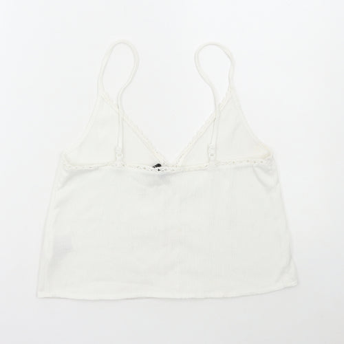 Divided by H&M Womens White Polyester Camisole Tank Size XS Scoop Neck - Lace Detail