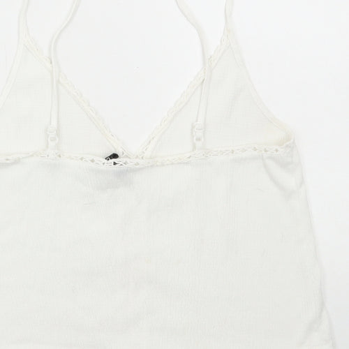 Divided by H&M Womens White Polyester Camisole Tank Size XS Scoop Neck - Lace Detail