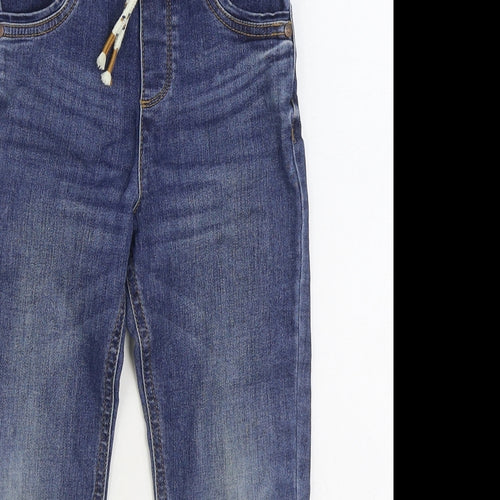 George Boys Blue Cotton Straight Jeans Size 5-6 Years Regular Drawstring