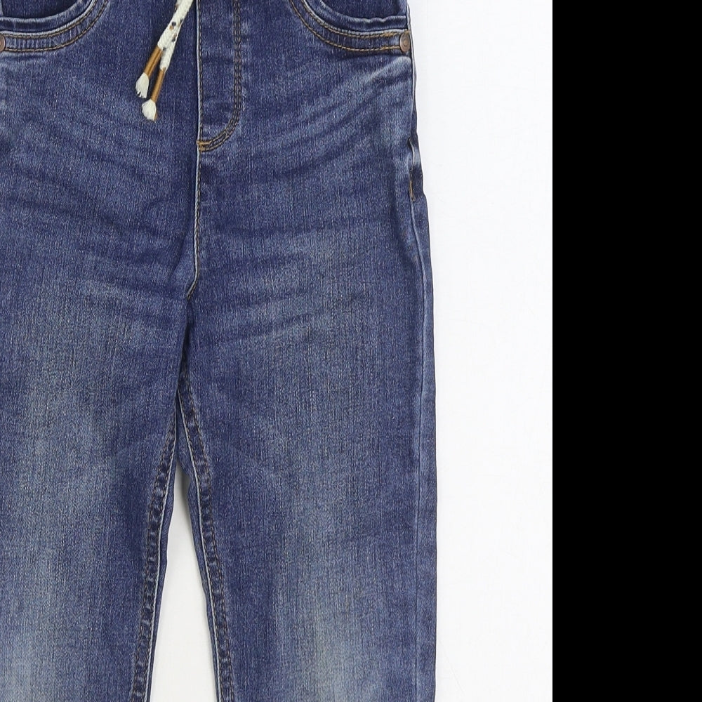George Boys Blue Cotton Straight Jeans Size 5-6 Years Regular Drawstring