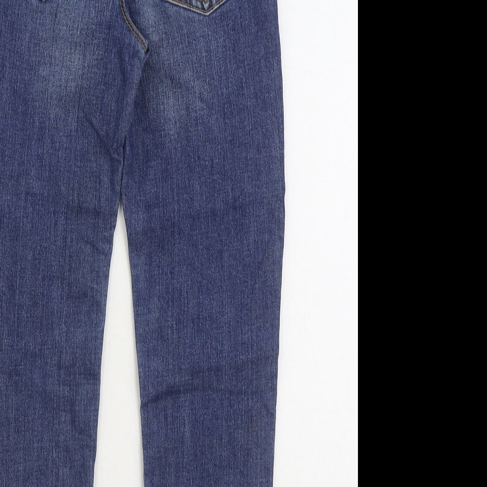 George Boys Blue Cotton Straight Jeans Size 5-6 Years Regular Drawstring