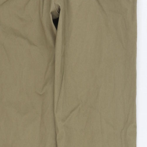 Marks and Spencer Mens Brown Cotton Trousers Size 34 in L33 in Regular Zip