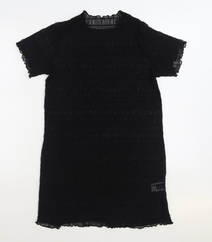 SheIn Womens Black Polyamide Shift Size M Round Neck Pullover