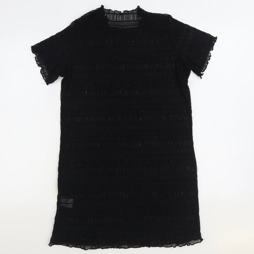 SheIn Womens Black Polyamide Shift Size M Round Neck Pullover