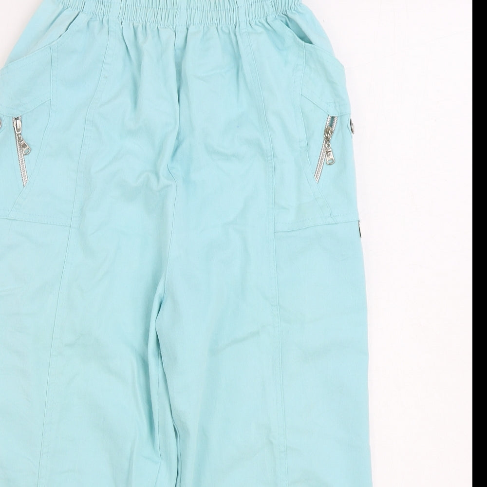 Preworn Womens Blue Cotton Cargo Trousers Size S L20 in Regular