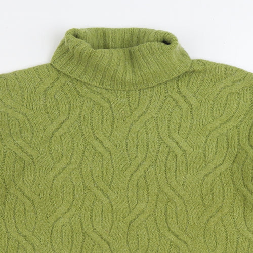 Marks and Spencer Womens Green Roll Neck Acrylic Pullover Jumper Size M