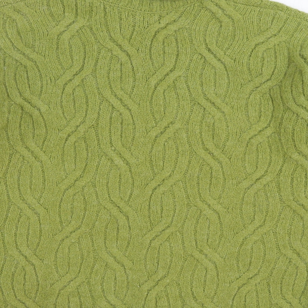 Marks and Spencer Womens Green Roll Neck Acrylic Pullover Jumper Size M