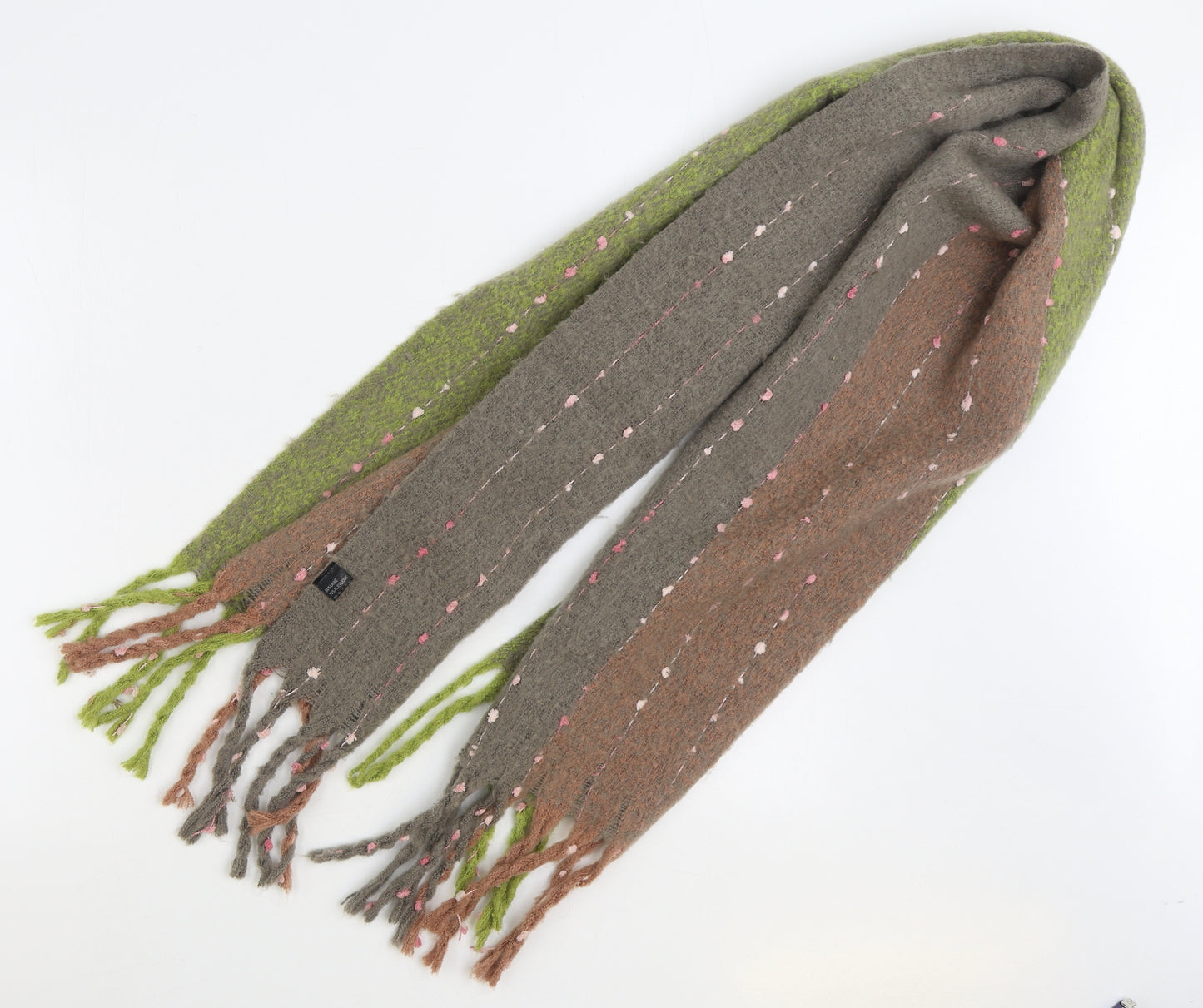 Preworn Womens Multicoloured Striped Acrylic Scarf