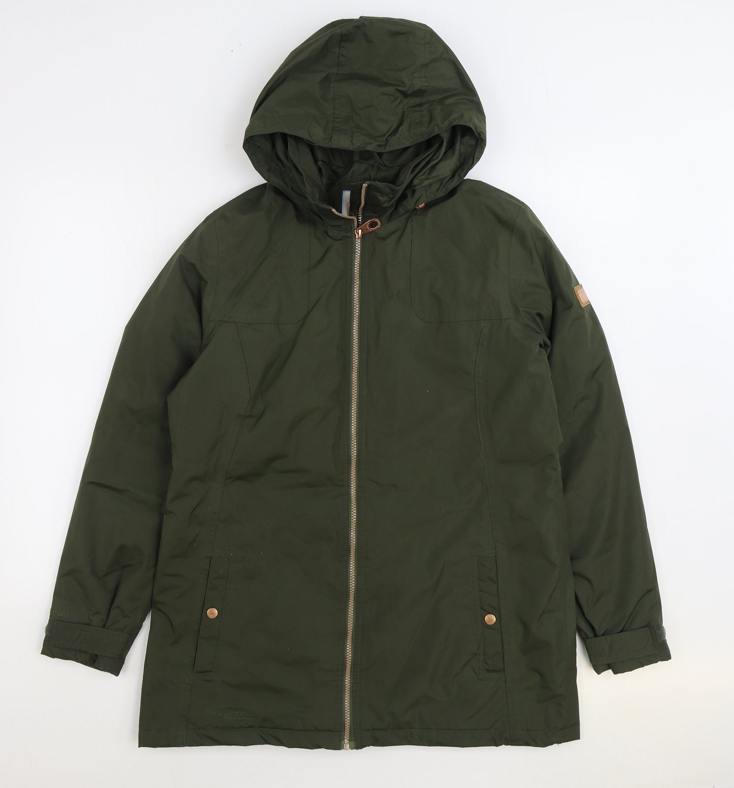 Regatta Womens Green Rain Coat Coat Size 14 Zip