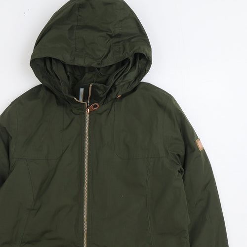 Regatta Womens Green Rain Coat Coat Size 14 Zip