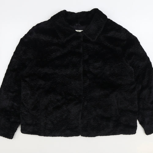 Furnatic Womens Black Jacket Size 12 Hook & Eye