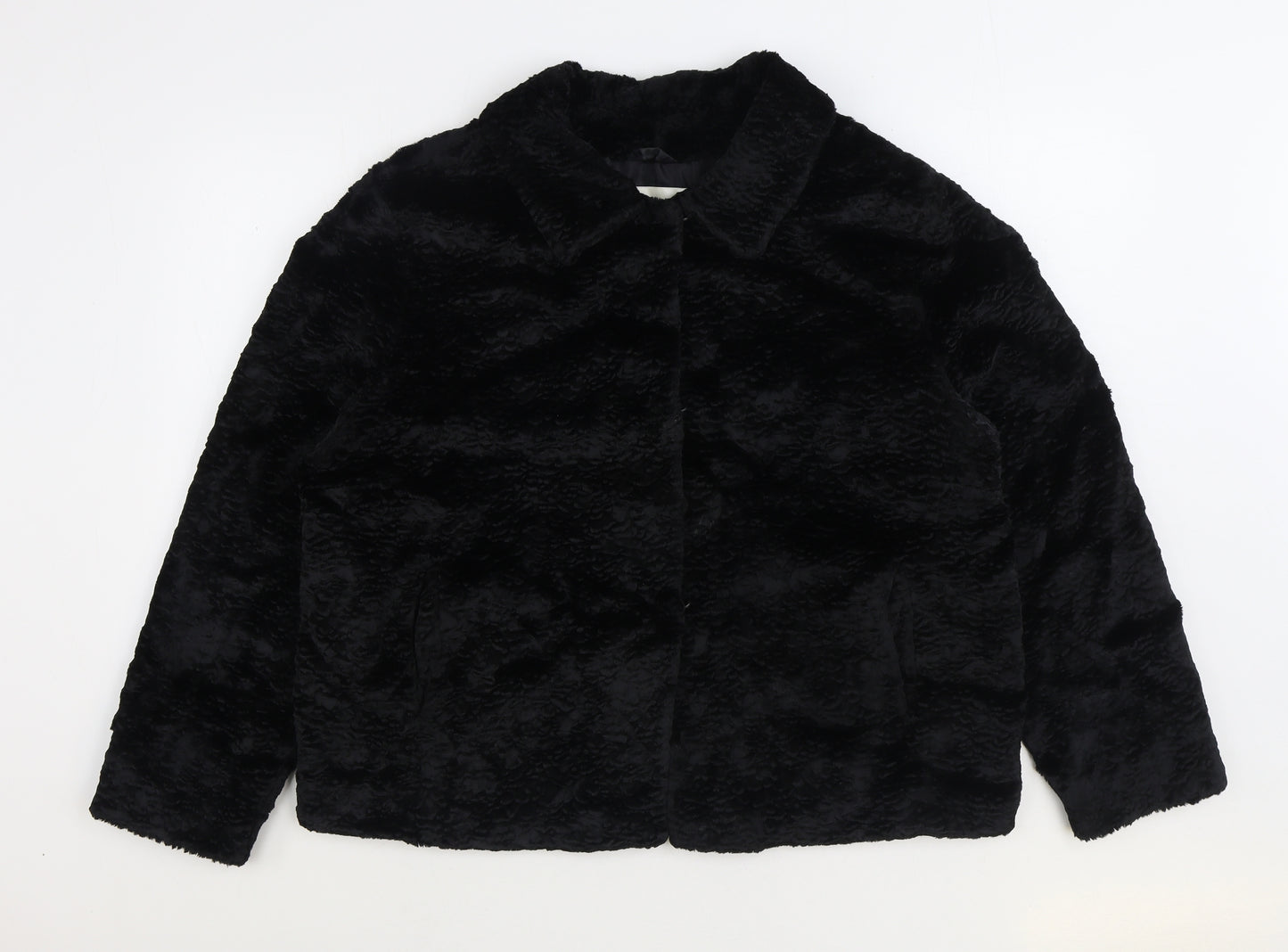 Furnatic Womens Black Jacket Size 12 Hook & Eye