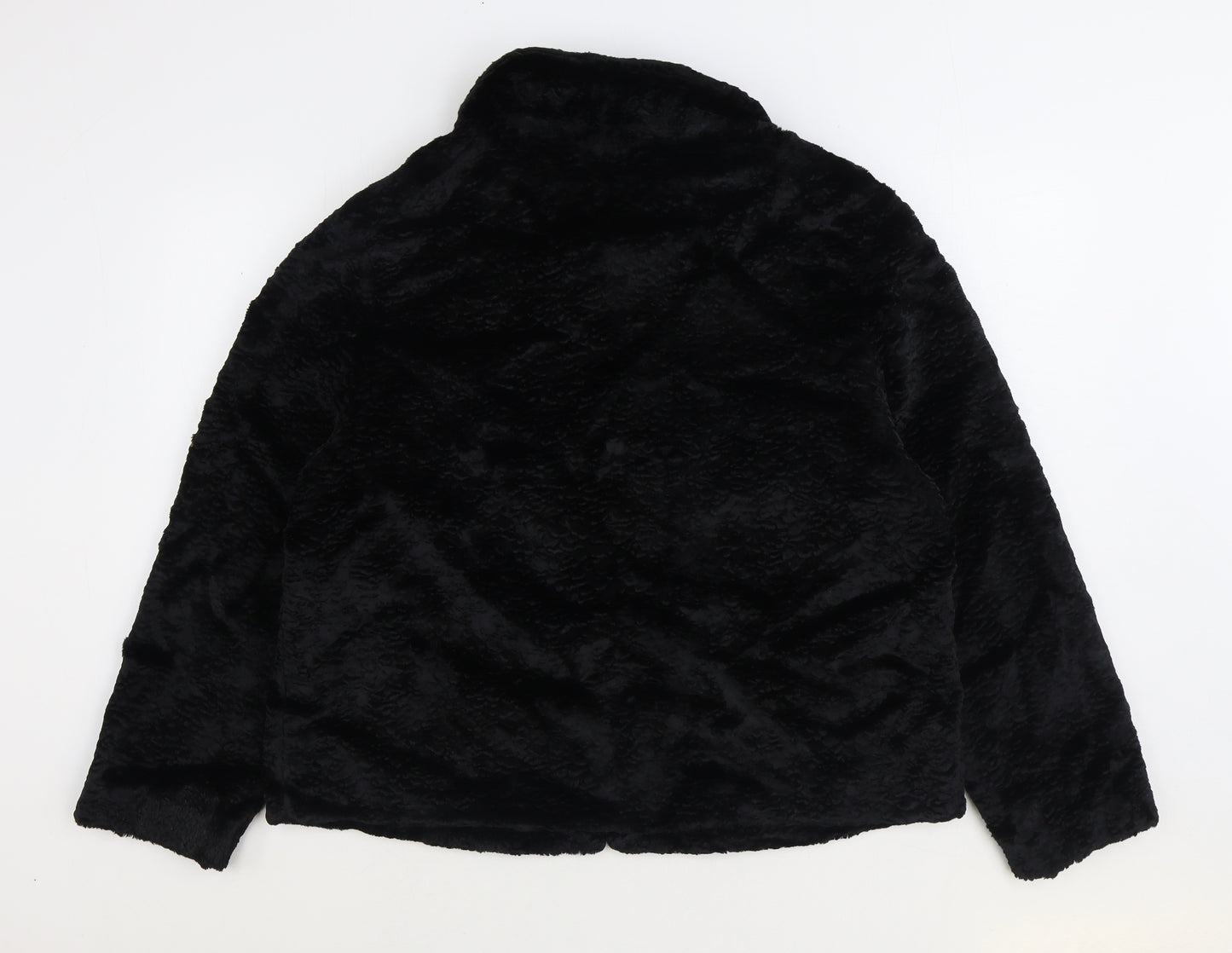 Furnatic Womens Black Jacket Size 12 Hook & Eye