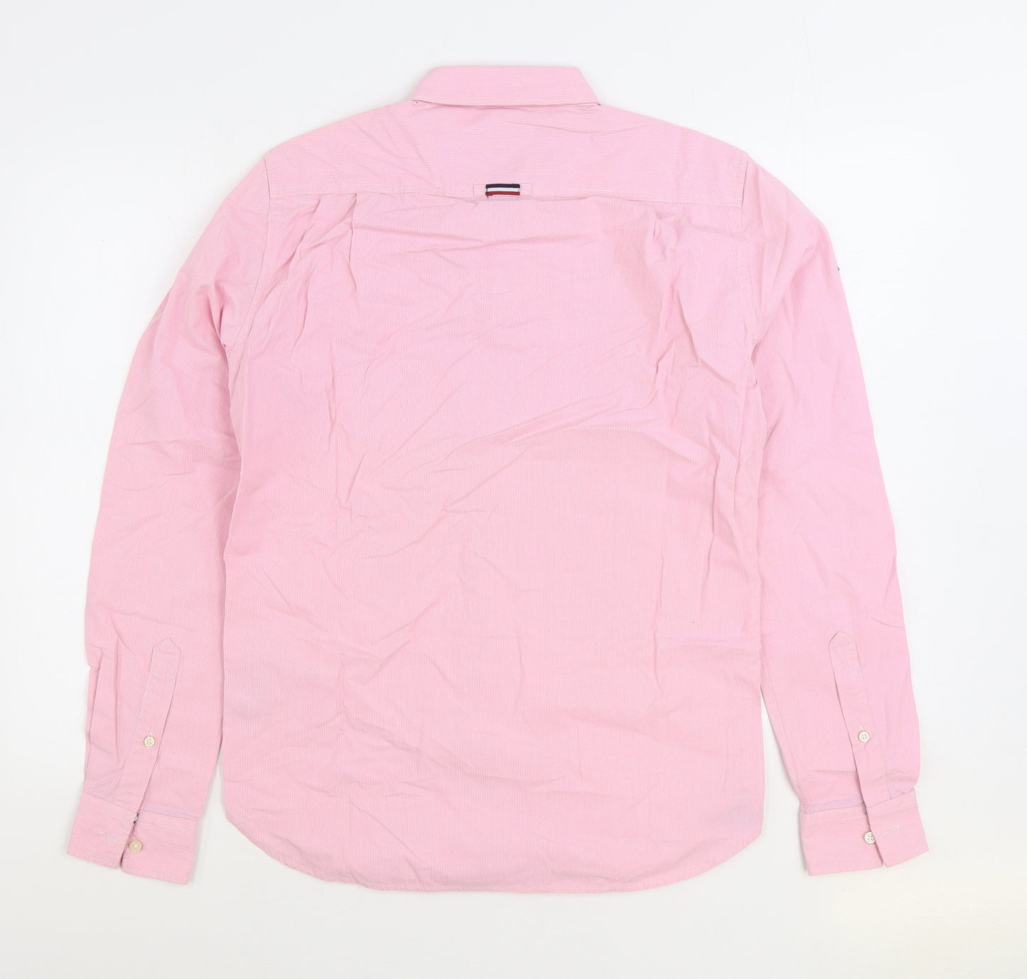 Superdry Mens Pink Cotton Button-Up Size M Collared Button