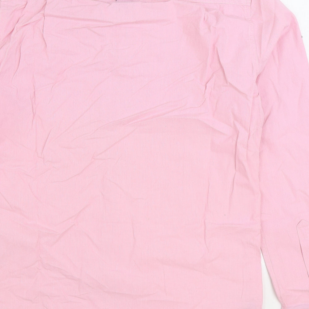 Superdry Mens Pink Cotton Button-Up Size M Collared Button