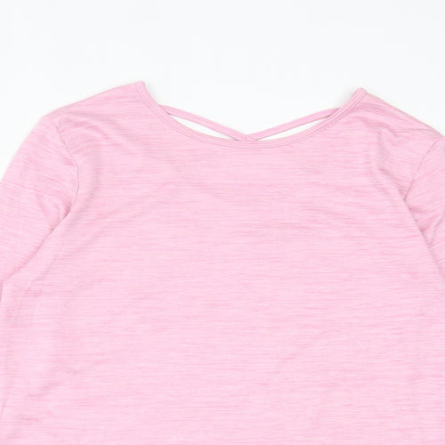 Dunnes Stores Girls Pink Polyester Pullover Casual Size 13 Years Crew Neck Pullover - crossback