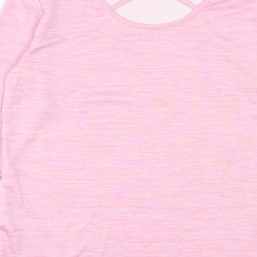 Dunnes Stores Girls Pink Polyester Pullover Casual Size 13 Years Crew Neck Pullover - crossback