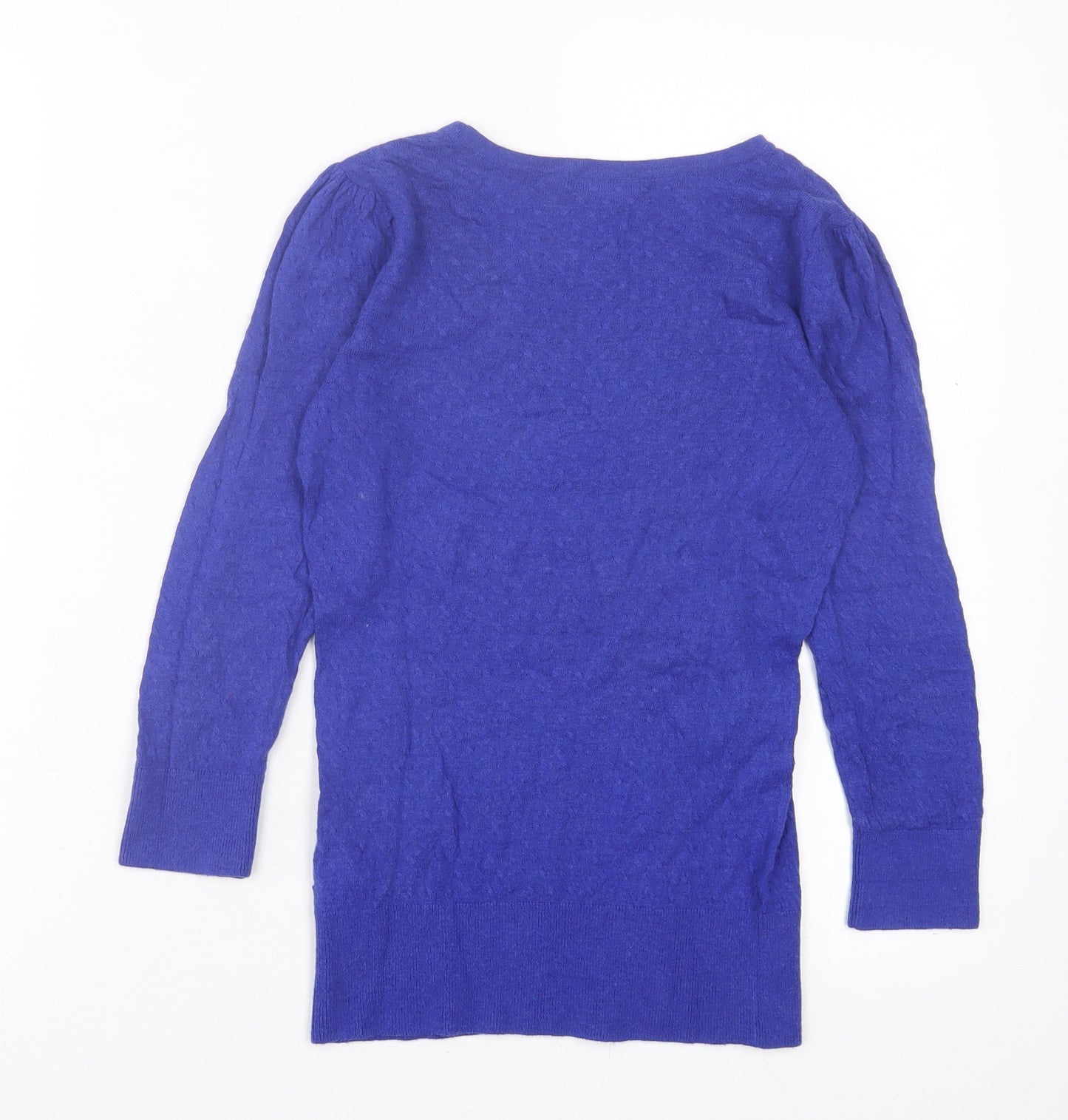 H&M Womens Blue Crew Neck Viscose Pullover Jumper Size XS