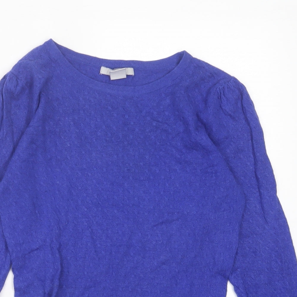 H&M Womens Blue Crew Neck Viscose Pullover Jumper Size XS