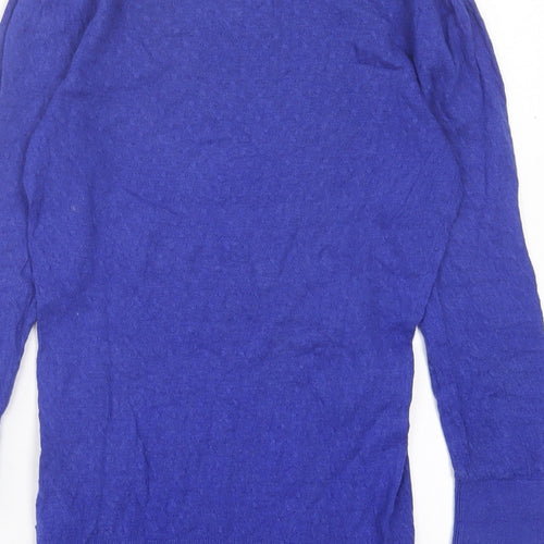 H&M Womens Blue Crew Neck Viscose Pullover Jumper Size XS