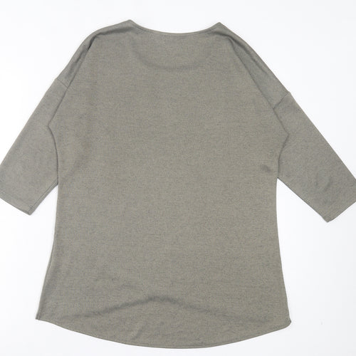 Viz A Viz Womens Green Polyester Basic T-Shirt Size S Crew Neck