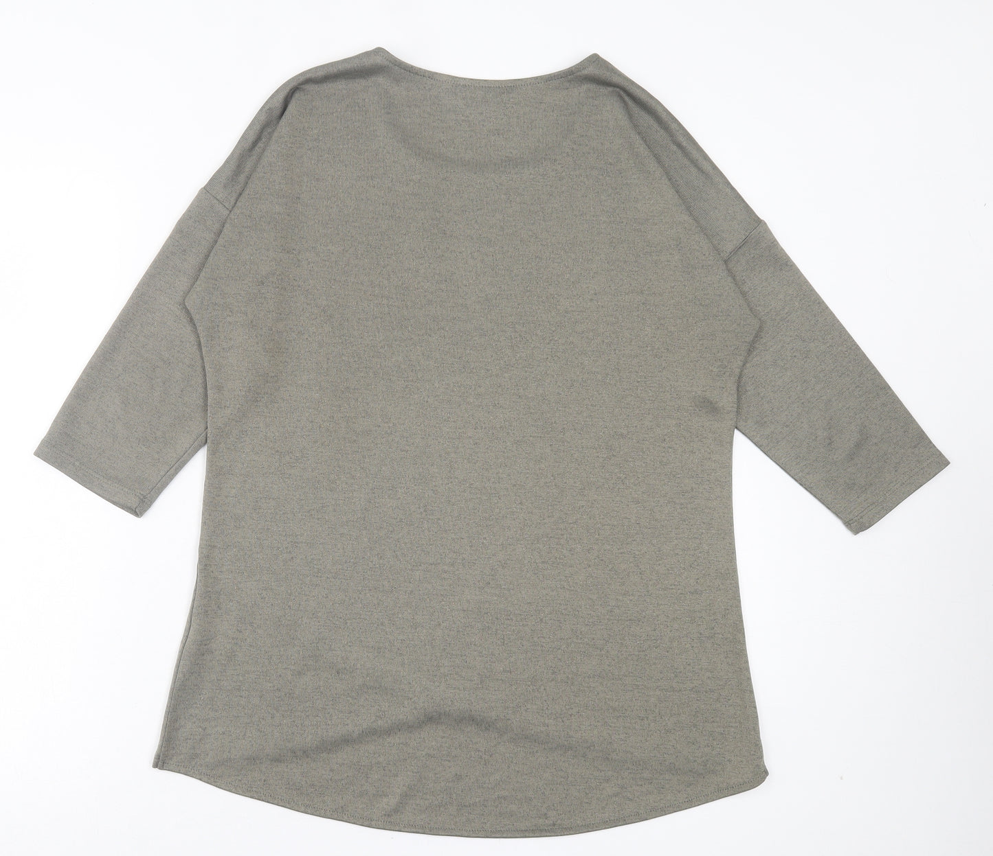 Viz A Viz Womens Green Polyester Basic T-Shirt Size S Crew Neck