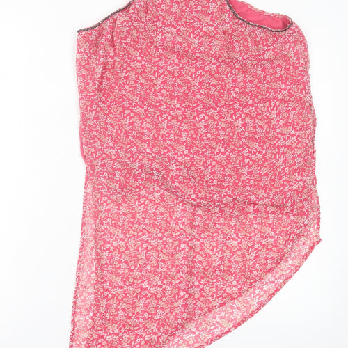 NEXT Womens Pink Floral Polyester Basic Tank Size 10 Halter
