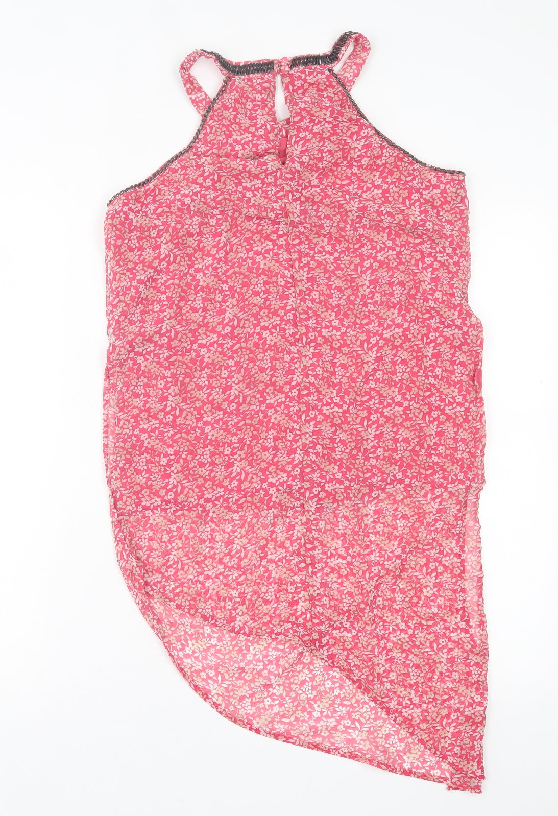 NEXT Womens Pink Floral Polyester Basic Tank Size 10 Halter