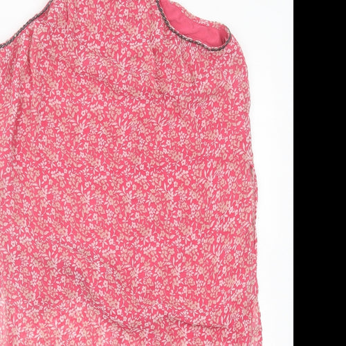 NEXT Womens Pink Floral Polyester Basic Tank Size 10 Halter