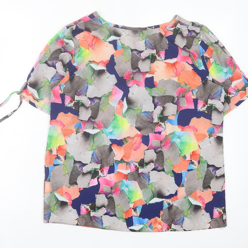 wren Womens Multicoloured Colourblock Polyester Basic T-Shirt Size 10 Crew Neck