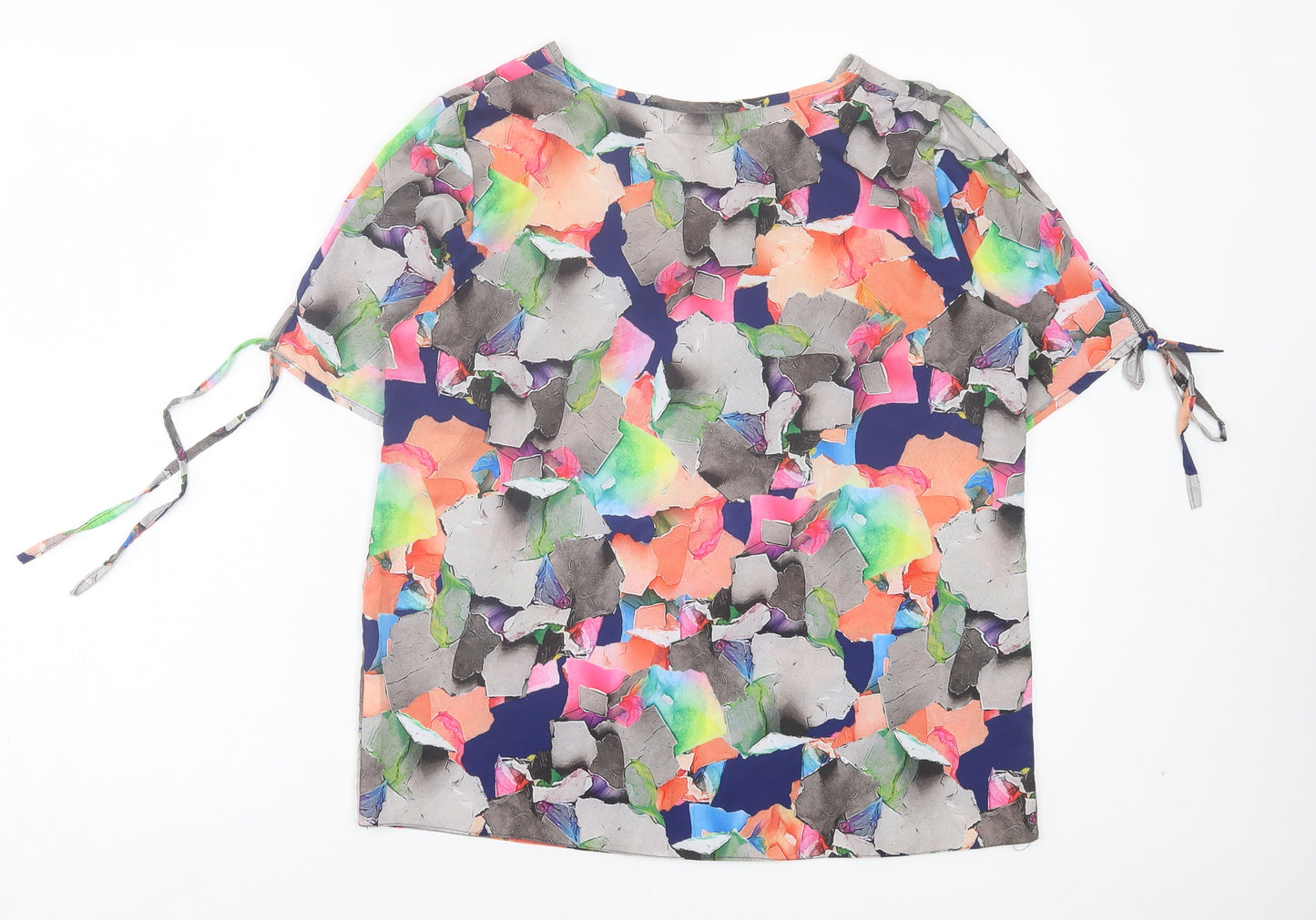wren Womens Multicoloured Colourblock Polyester Basic T-Shirt Size 10 Crew Neck