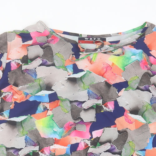 wren Womens Multicoloured Colourblock Polyester Basic T-Shirt Size 10 Crew Neck