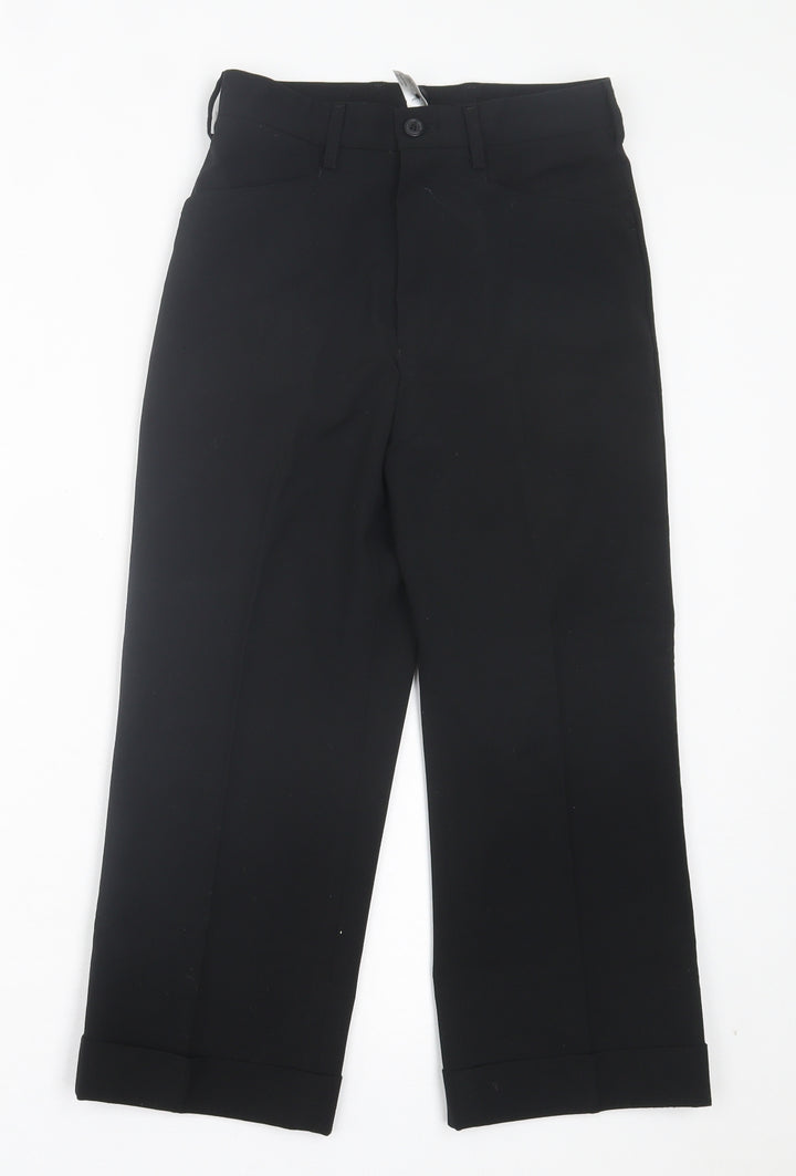 Debenhams Boys Black Polyester Capri Trousers Size 11 Years Regular Button - School Wear