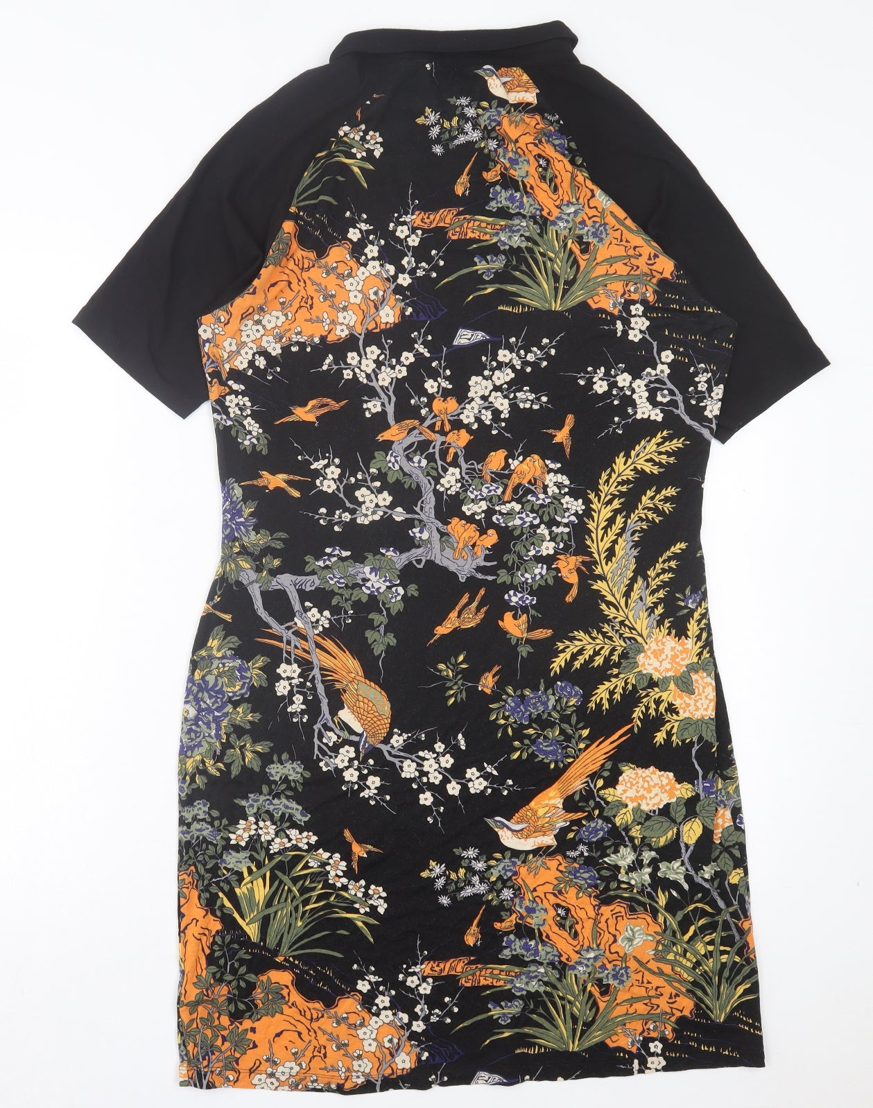 NEXT Womens Multicoloured Floral Viscose Shirt Dress Size 16 Collared Button - Oriental Print