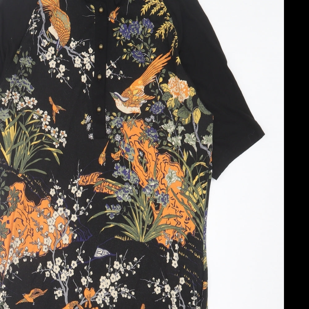 NEXT Womens Multicoloured Floral Viscose Shirt Dress Size 16 Collared Button - Oriental Print