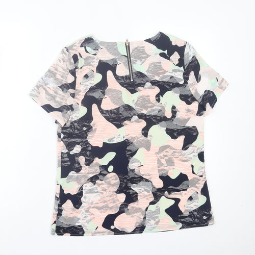 Sugarhill Womens Multicoloured Camouflage Polyester Basic T-Shirt Size 10 Crew Neck