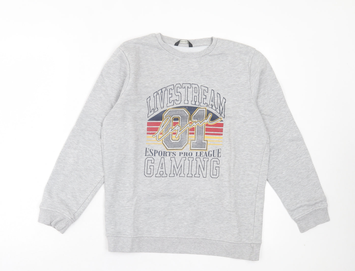 George Boys Grey Cotton Pullover Sweatshirt Size 13-14 Years Pullover - Livestream Gaming