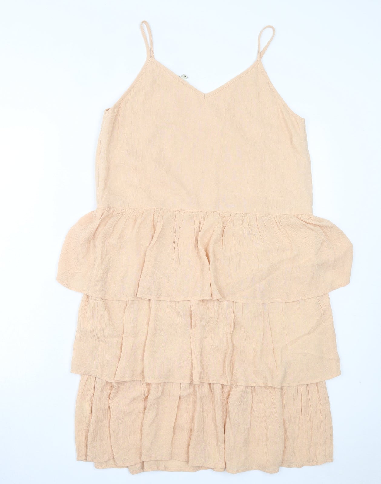 River Island Womens Beige Viscose A-Line Size 8 V-Neck Pullover