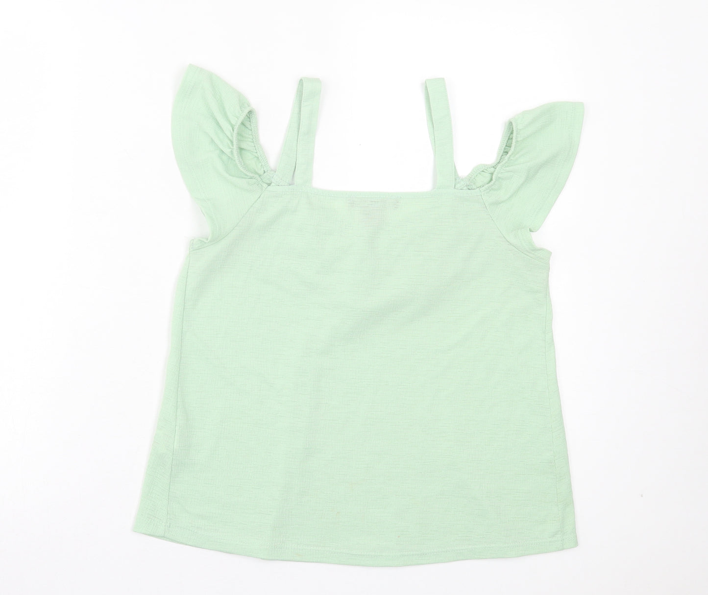 Atmosphere Womens Green Polyester Basic Tank Size 8 V-Neck - Cold Shoulder