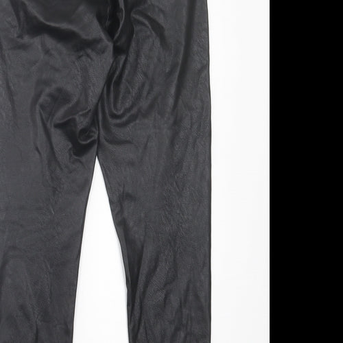 Gallery Womens Black Polyurethane Capri Trousers Size 16 L27 in Regular - Faux Leather