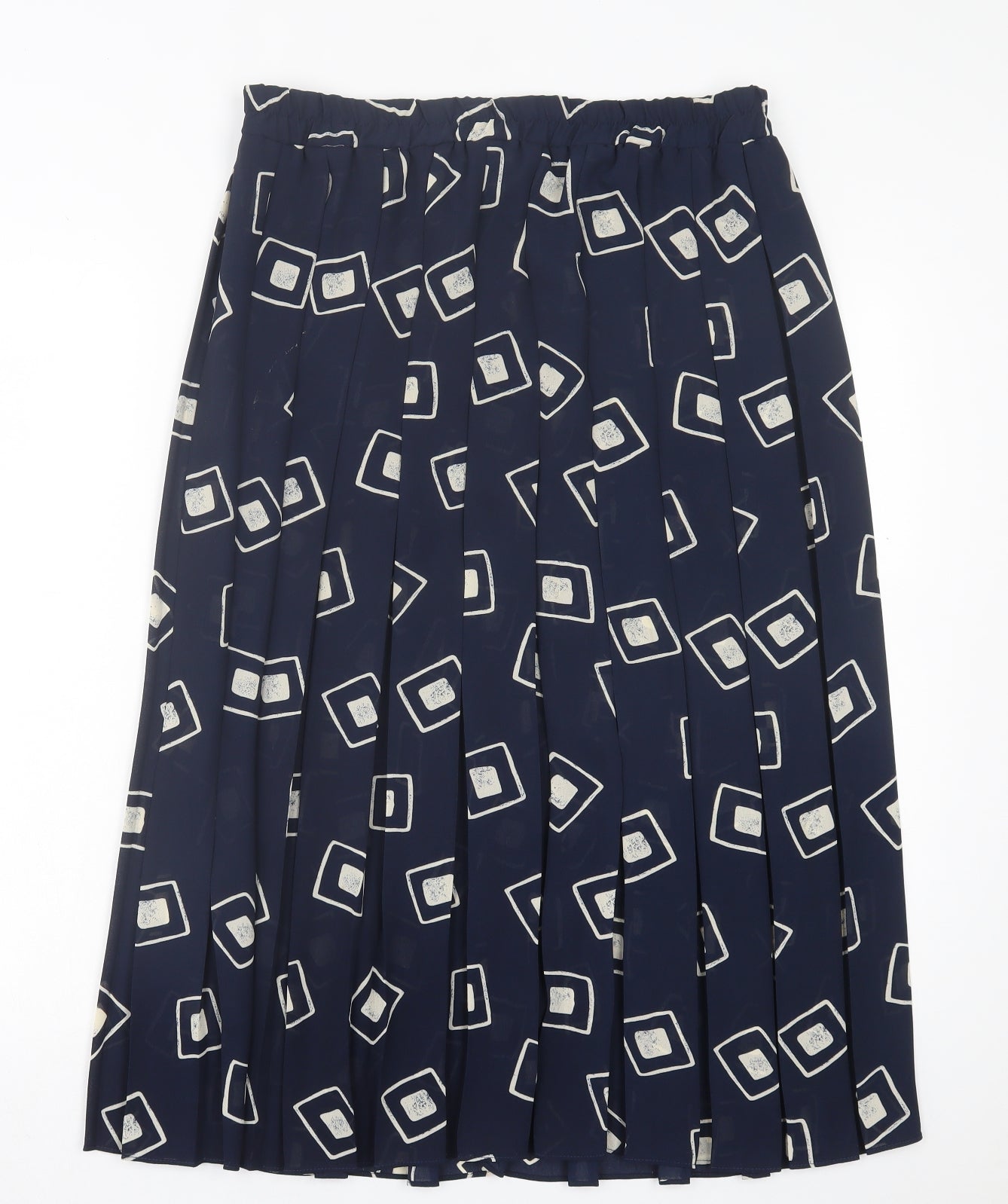 Spice Womens Blue Geometric Polyester Pleated Skirt Size 14