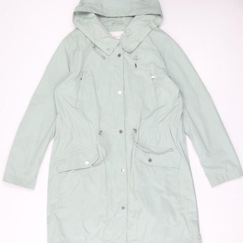 Marks and Spencer Womens Green Rain Coat Coat Size 12 Zip