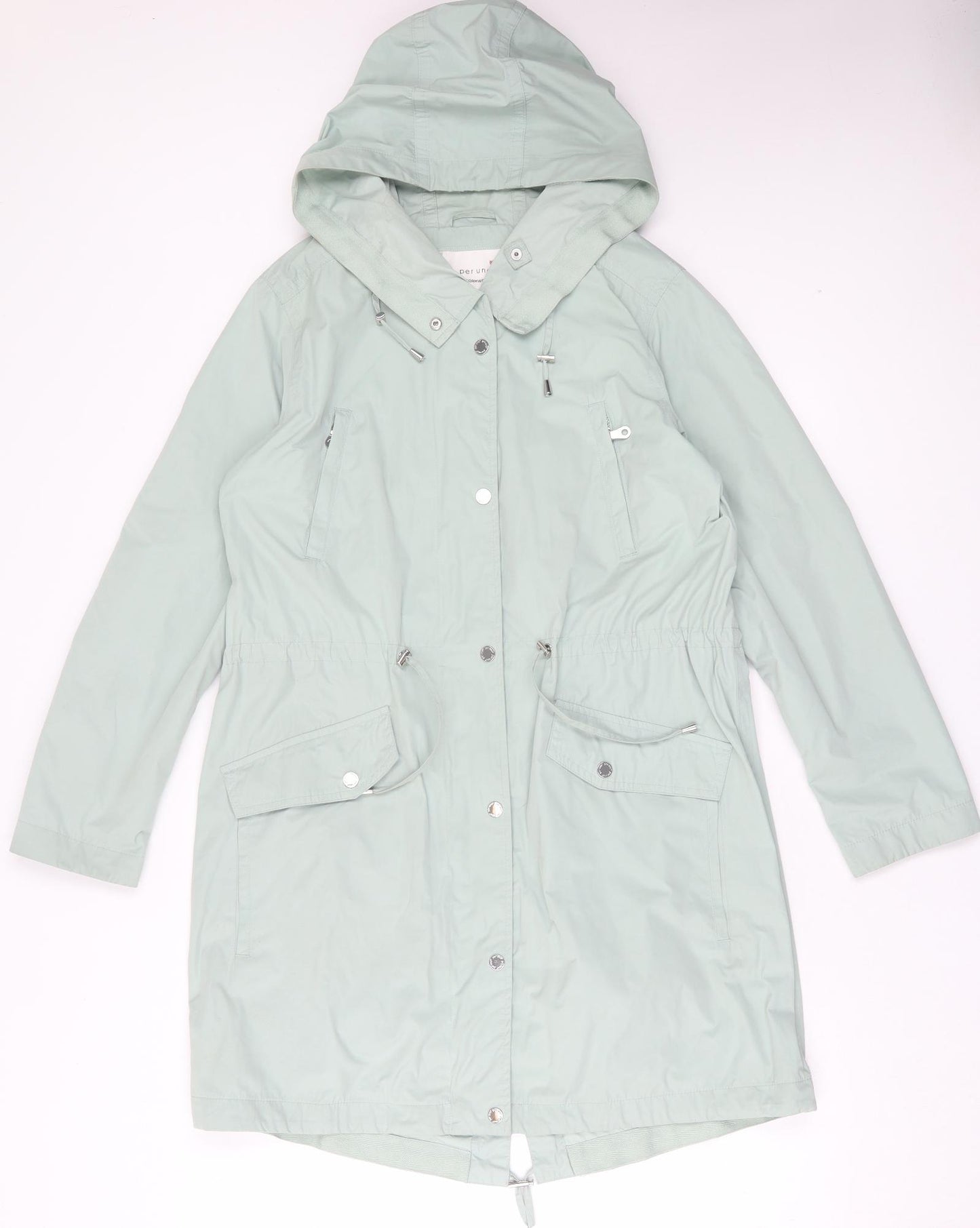 Marks and Spencer Womens Green Rain Coat Coat Size 12 Zip
