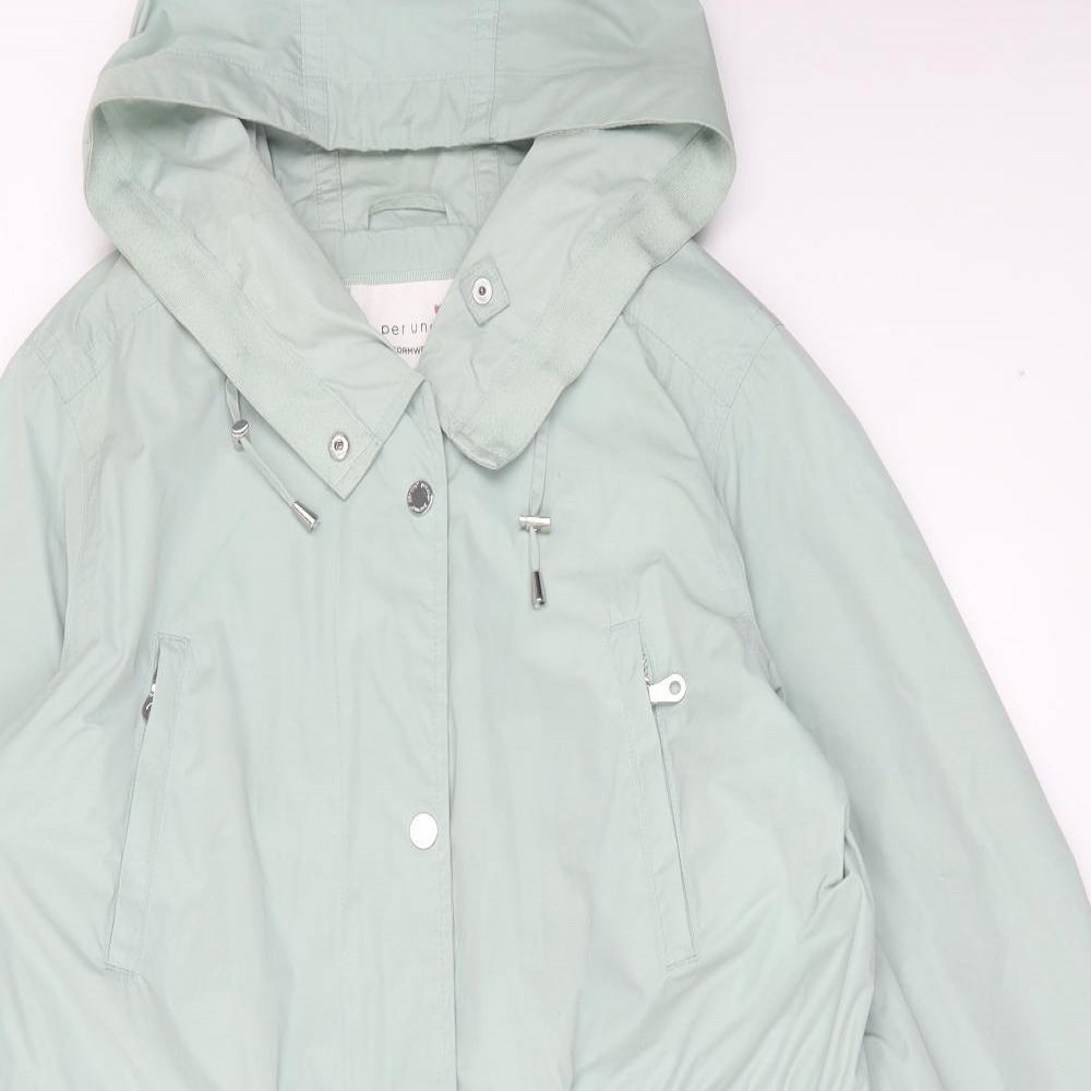 Marks and Spencer Womens Green Rain Coat Coat Size 12 Zip
