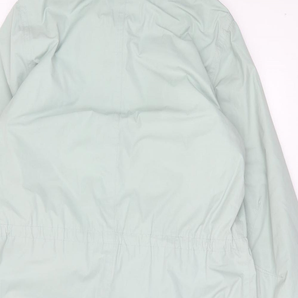 Marks and Spencer Womens Green Rain Coat Coat Size 12 Zip