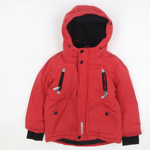Nutmeg Boys Red Rain Coat Coat Size 4-5 Years Zip