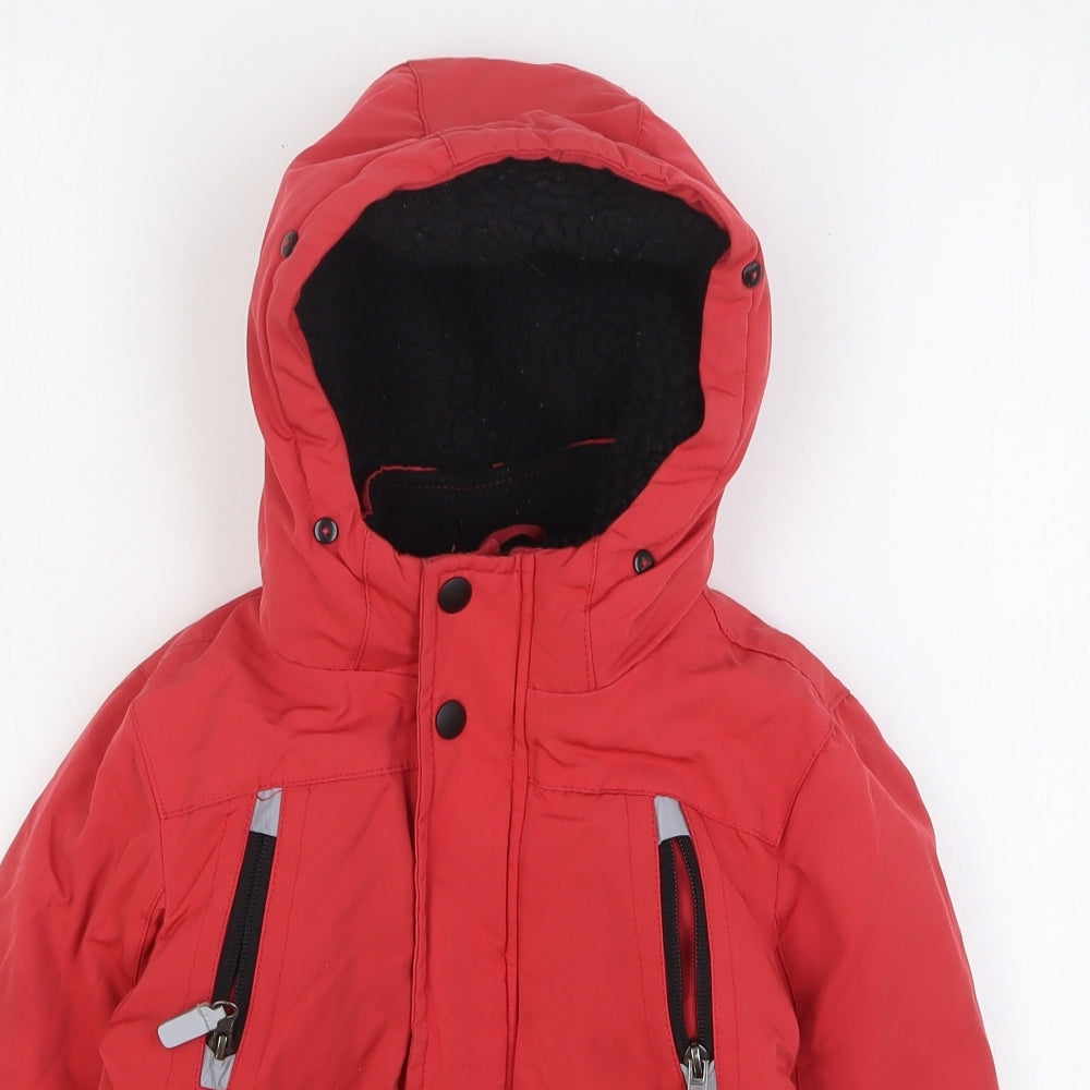 Nutmeg Boys Red Rain Coat Coat Size 4-5 Years Zip