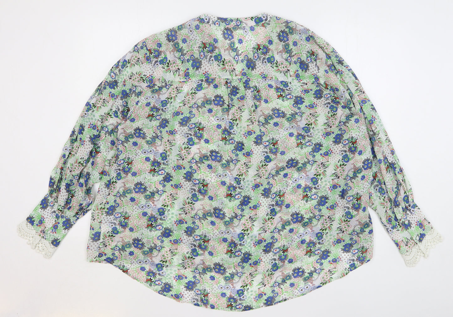 NEXT Womens Multicoloured Floral Viscose Basic Blouse Size 20 V-Neck