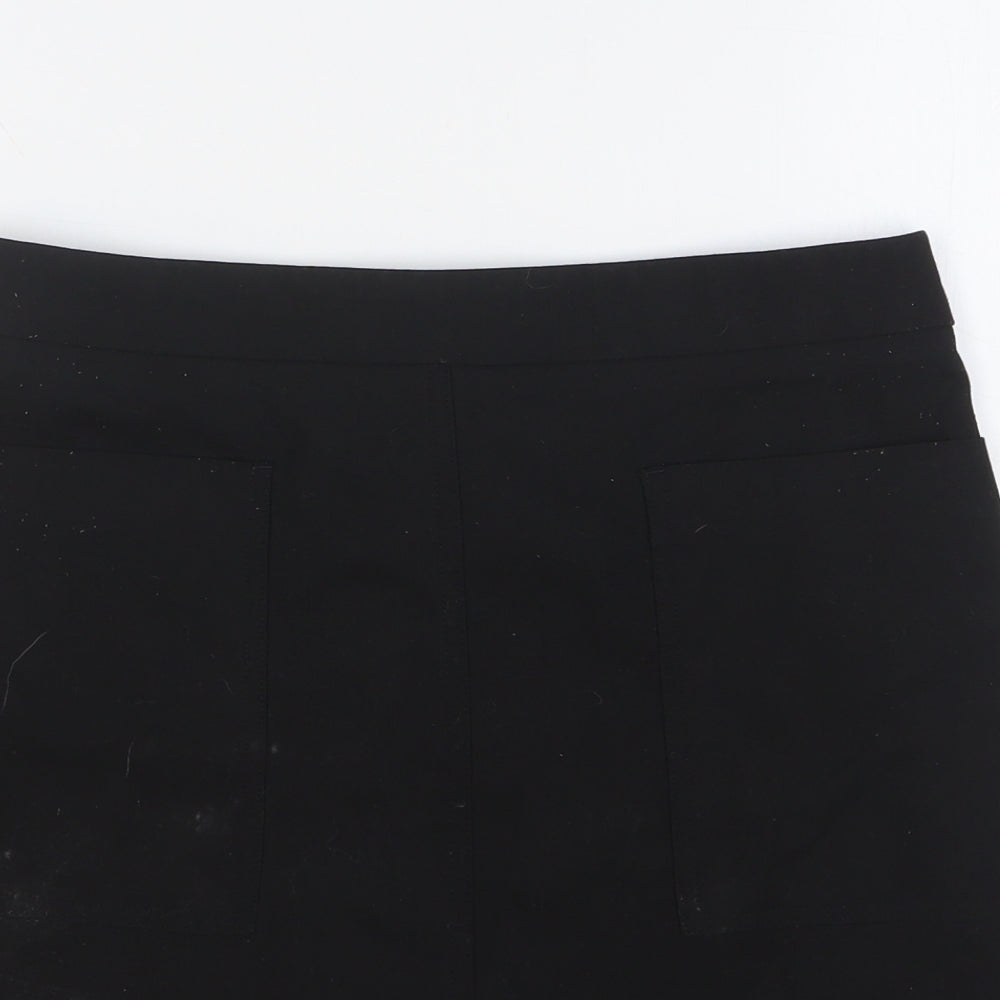 NEXT Womens Black Polyester Mini Skirt Size 8 Zip